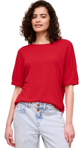 Damen T-Shirt mit Rundhals und Raffung