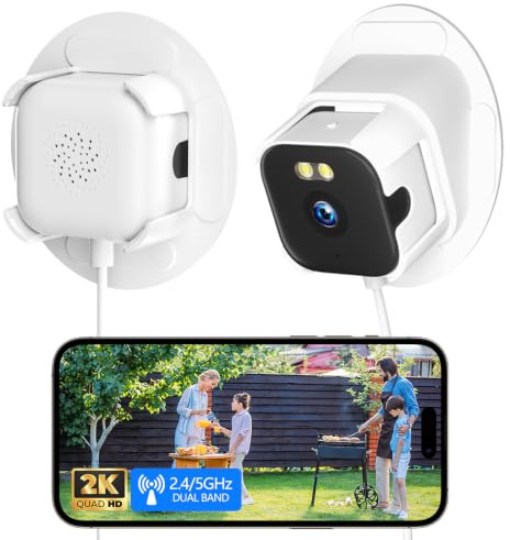 NyteElf 2 Pack-2K No-Drill Window Camera, 2.4G&5G WiFi Plug-In Indoor Cam | F1.0 Starlight Full Colour Night Vision, 2 Mounts for Indoor&Outdoor Monitoring Human Detection Instant Alerts 24/7 Recording