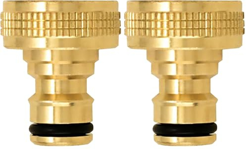 Boutté – Nez de robinet laiton F.26x34 (1) – Raccord rapide automatique – Embout femelle standard – Arrosage extérieur (Lot de 2)