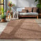 SIMPEX Flauschiger Teppich Wohnzimmer Schlafzimmer Läufer Flur Esszimmer Küchenteppich Hochflor Einfarbig Modernes Design 30 mm Florhöhe Kuschelweich, Mokka, 120 x 170 cm