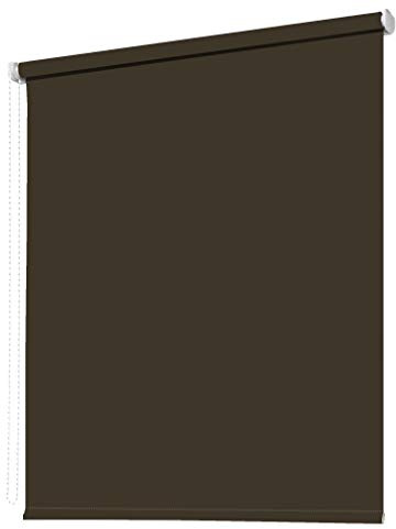 Seitenzugrollo Kettenzugrollo Fenster Rollo 8 Farben Breite 62 bis 242 cm Höhe 160 cm Vorhang blickdicht halbtransparent lichtdurchlässig Sonnenschutz Blendschutz (Größe 142 x 160 cm Farbe Braun)