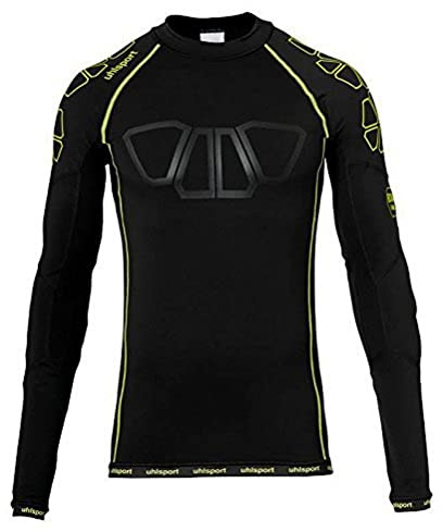 Uhlsport Herren Herren Longsleeve Bionikframe Baselayer Longsleeve, schwarz/Fluo gelb, XXL, 100563601