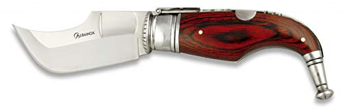 Albainox 01042 Coltello Capaora Nº1. Legno. Lama: 9 cm. Utensile per caccia, pesca, campeggio, outdoor, sopravvivenza e bushcraft + portabottiglie in regalo