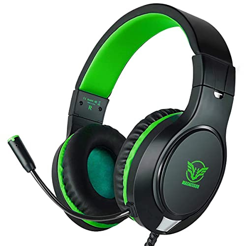 MASACEGON Gaming-Headset für PC, Gaming-Kopfhörer, kompatibel mit Xboxone, PS4, Nintendo Switch, 3,5 mm Over-Ear-Kopfhörer mit Geräuschunterdrückung