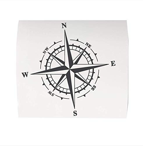 Windrose Aufkleber aus spezial Fahrzeugfolie Kompass ab 30 bis 80cm maritimer Sticker für Camper Bus 4x4 Wohnmobil Boot oder Wandtattoo