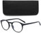 VEVESMUNDO Anti Blaulicht Lesebrillen Computer Damen Herren Federscharnier Klar Groß Runde Retro Vintage Vollrandbrille Lesehilfe Sehhilfe Blaulichtfilter Brille (Schwarz, 2.5)