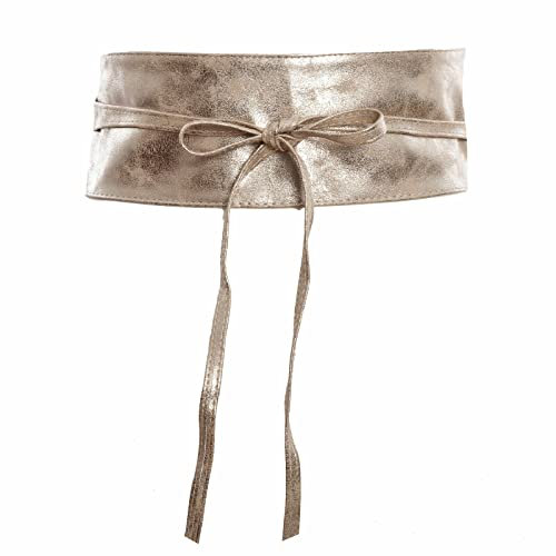 Toocool - Obi-Gürtel für Damen, Kunstleder-Bund, Taillengürtel Damen Breit Hüftgürtel ST-2087 [Eine Größe, Gold]