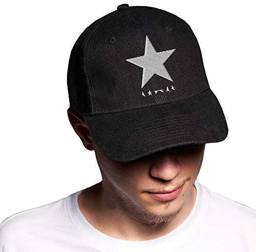 BroiderStudio Black Star David Bowie White Schwarz Baseball Delta Kappe Verstellbare Unisex Original Urban Logo Sticken