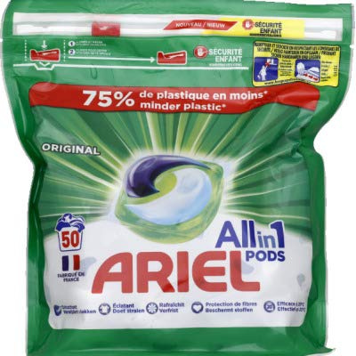 Ariel Allin1 Flüssigwaschmittel in Kapseln, außergewöhnlich gegen Flecken, 50 Waschgänge