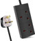 ExtraStar 2 Way Extension Lead, 13A Fused UK Plug Adapter, 3 Metre Extension Cable Power Strip - Black
