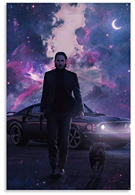SWQA John Wick 30 Leinwand-Kunst-Poster und Wandkunstdruck, modernes Familienschlafzimmerdekor, 30 x 45 cm