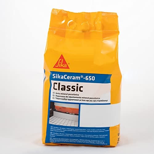 SIKA - Junta mineral porcelánica - SikaCeram-650 Classic - Negro - Lechada de cemento coloreada para relleno de juntas de 1-6 mm en paramentos y pavimentos interiores y exteriores - 5 kg