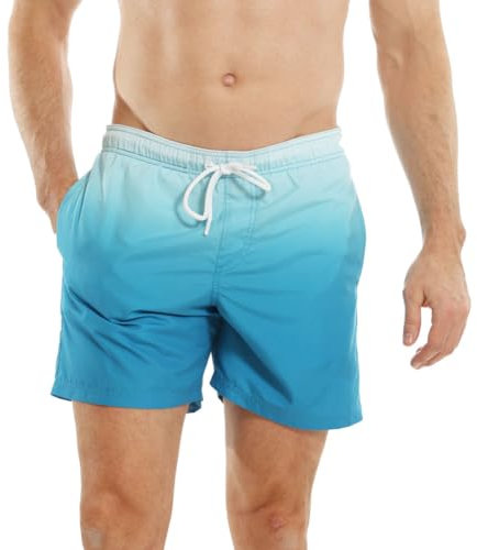 RIPT Performance Essentials Short de Bain à séchage Rapide avec Protection Solaire UV 50, Bleu Dip Dye, S Homme