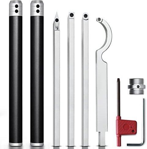 Carbide Lathe Turning Tools, 18.3 Full Size Carbide Tipped Woodturning Tool Set