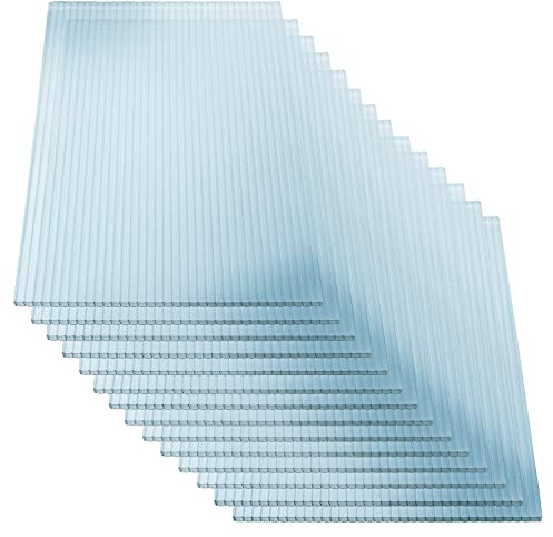 KAISER PLASTIC® Xtra Strong | 8er Set Gewächshausplatten| Stärke 8mm | 605 x 1210 mm | Polycarbonat (PC) | 5,85 m2 | Gewicht: 1200g/m2 | Hohlkammerplatte - Doppelstegplatte