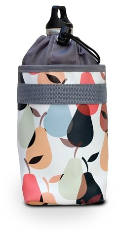 IKURI Flaschentasche für Lenker Fahrradtasche Lenkertasche aus bedruckter Plane Wasserdicht Snack bag Bike Bag - Design Peras