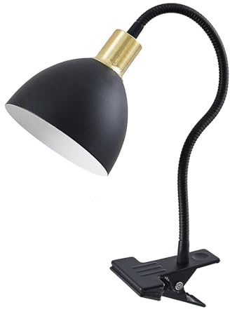 Lindby Klemmleuchte Genora (Modern) in Schwarz aus Metall (1 flammig, E14) - Tischlampe Tischleuchte Leselampe Nachttischlampe Wohnzimmerleuchte