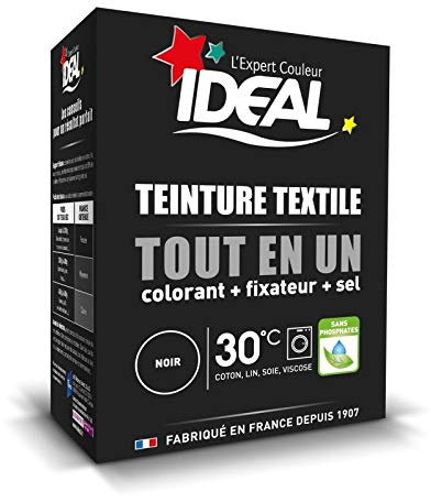 IDÉAL - Teinture Tissus Poudre Tout En Un Mini Noir 230G - Lot De 3 - Vendu Par Lot