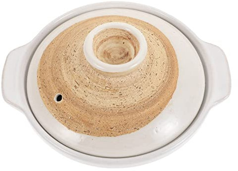HEMOTON Keramiktopf Japanischer Tontopf Mit Deckel HitzebestäNdig Donabe Suppentopf Kochen Keramik Kasserolle Schmortopf FüR Gebratenen HüHnerreis, Suppenreis