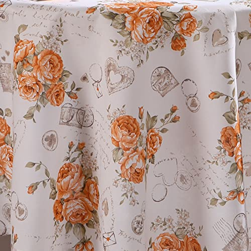 Tischdecke Stofftischdecke aus 100% Baumwolle mit Paspelband Eckig 130 x 220 cm Alexandria Terra Gartentischdecke Wasserabweisend