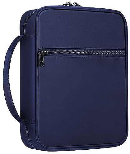 FINTIE FINPAC Custodia per bibbia, custodia protettiva per libri e chiesa, con manico e tasca con cerniera, per Bibbia di dimensioni standard, regalo perfetto per madri, ragazze, donne, (blu navy)