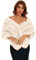 FlyGulls Luxus Kunstpelz Schal Weiß Pelz Mantel für Braut und Brautjungfern Winter Braut Pelz Cape Fancy Faux Pelz Wrap für Hochzeit Abend Party Kleider, weiß, One size