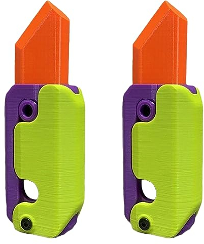 Starnearby 2 Stück Fidget Toys 3D Druck Zappelschneider Spielzeug, Pop-Out Plastik Messer Karottenschneider-Spielzeug, Erwachsene Dekompressions Sensory Toys, Kreative Geschenke Zauberrequisiten(A)