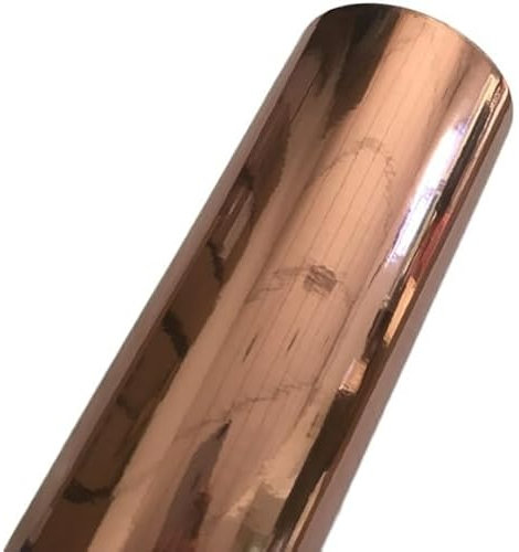 Autofolie Dehnbare Chrom-Spiegel-Gold-Vinylfolie, selbstklebende Autoaufkleber, Luftablassfolie, Folienverpackung Auto Folie (Color : Rose Gold, Size : 10cm x 152cm)