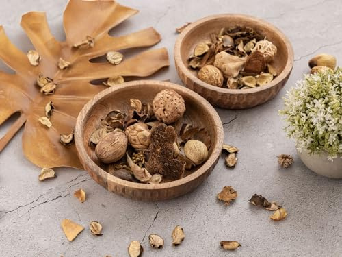 casamia Holzschalen Tok & Tik 2er Set Dekoschalen ø15/17cm H4cm rund Mangoholz