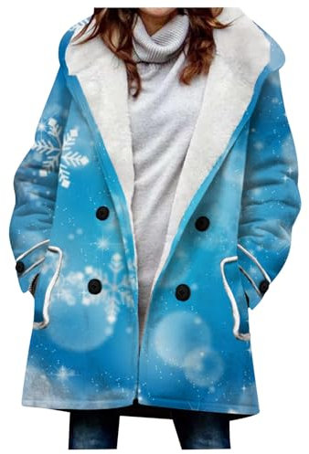 KONG JIMFAN Übergangsjacke Damen Herbst Damen Mantel Winter Übergangsjacke Steppmantel Damen Kurz Fleecejacke Damen Hundejacke Weste Damen Lang Kurzmantel Winter Damen Steppjacke Damen(Cyan,XXL)