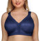 DotVol Women's Full Coverage Minimizer Bra Comfort Wirefree Non Padded Plus Size Everyday Bra(42F, Blue)