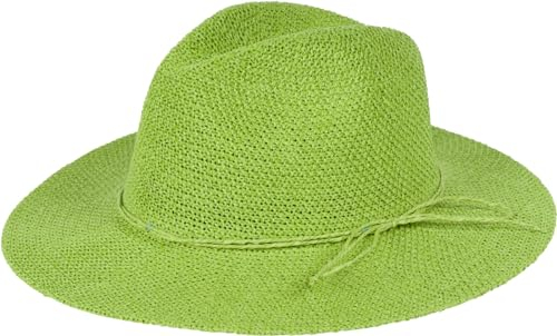 styleBREAKER Damen Panama Sonnenhut mit dünnem Hutband, Strohhut, Schlapphut, Sommerhut, Fedora Hut 04025040, Farbe:Hellgrün