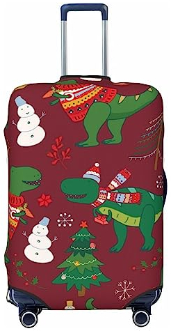 Anticsao Gepäckabdeckung, Motiv: Dinosaurier am Strand, waschbare Kofferbezüge, modische Gepäckabdeckung, kratzfester Koffer-Schutz, Dino-Spiel-Rollschuh, Größe XL, 1, Dinosaurier Weihnachten, S
