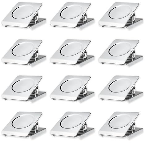 12 Pcs Magnetic Clips 1.5 inch Heavy Duty Magnet with Metal Clips for Hanging Home Office Fridge Whiteboard