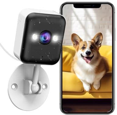 JOOAN Security Camera WiFi Camera Outdoor Indoor 2K Pet Camera Color Night Vision Motion Detection & Alert 2-Way Audio IP65 Weatherproof Supprt Cloud/Micro SD Record Works with Alexa