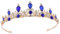 Strass-Prinzessinnen-Diadem für Braut, Hochzeit, Abschlussball, Hochzeit, Party, Halloween, Kostüm, Haar-Accessoires (Blau)