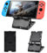 DLseego Ständer für Switch/Switch Lite/Switch OLED, Verstellbarer Switch Playstand, Tragbarer, Klappbarer Halter mit Spielkartenschlitz, Rutschfester Switch-Ständer,Schwarz