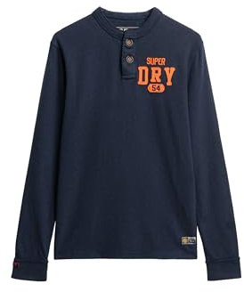 Superdry Vintage Athletic Grandad Long Sleeve T-Shirt L