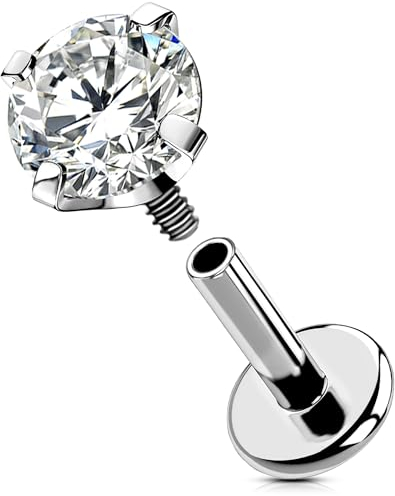 OUFER Body Piercing Titan Helix Ohrring Stud Piercing Schmuck intern Labret Monroe Lippenring Tragus 6/8/10/12 mm 16G Conch Piercing Bars