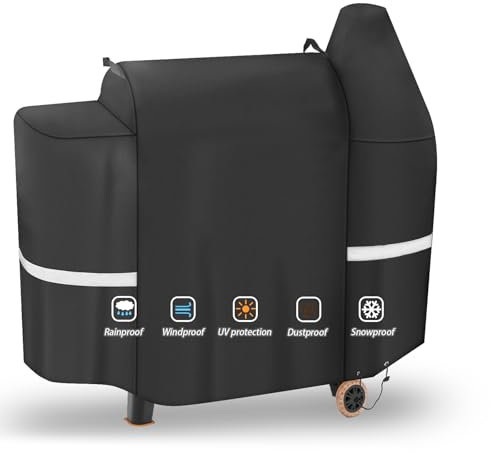 56 inch Grill Cover for Pit Boss 820 850 Deluxe Series 820 Pro, 820D, 820FB, 820PB, Premium Wood Pellet Smoker for Z Grill 700 Smoker Pellet, Heavy Duty and Waterproof Grill Cover Replacement