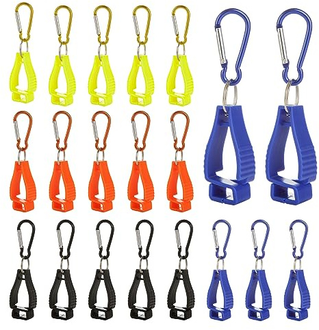 ZOFUN 20 pezzi guanti, supporto per guanti, cintura per guanti da lavoro, clip con moschettone in metallo per appendere guanti da lavoro, caschi protettivi
