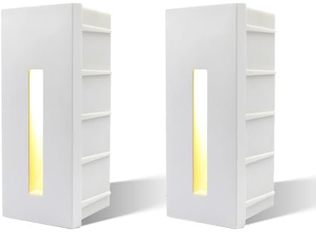 Großcat LED Treppenlicht Wandeinbauleuchte Warmweiß 3000k Treppenleuchte Innenbereich Erweitertes Wandeinbaustrahler 2.5W Rechteck Treppenbeleuchtung, weiß, 2 Stücke