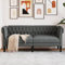 Willood Chesterfield-Sofa Polstersofa mit Armlehnen Rückenlehne Stützbeine, Loungesofa für Wohnzimmer, Clubsofa, Modern, 2-Sitzer Dunkelgrau Stoff
