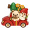 THUN, Teddy e Gnomo Oliver con Macchina in Ceramica di Alta Qualità, Collezione Natale, Statuine da Collezione, Idea Regalo per Natale, 18,5 x 11,5 x 16 cm