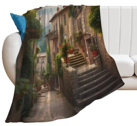 Überwurfdecken, weiche, gemütliche Flanelldecke, 152,4 x 203,2 cm, italienische toskanische Bettdecke, leichte Decken für Couch, Zuhause, dekorative Plüschdecke für Sofa, Reisen, Camping