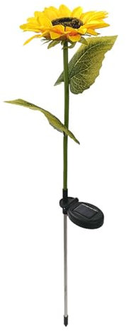 Natudeco Solar-Blumenstecker für den Außenbereich, dekorative Solar-Gartenlampe, LED-Solar-Sonnenblumen-Lichter, solarbetriebene Außendekoration für Landschaft, Hof, Weg