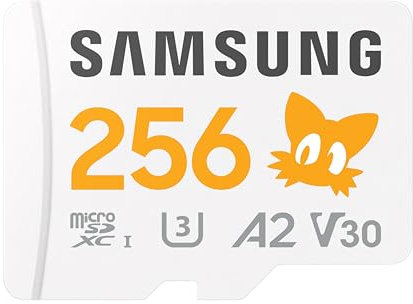Samsung Sonic the Hedgehog(TM) microSD-Karte + SD-Adapter, Speicherkarte mit 256 GB, UHS-I U3, Full HD & 4K UHD, 180 MB/s Lesen, 130 MB/s Schreiben, Datenspeicher für Handheld-Konsolen, MB-MD256SA/LC1