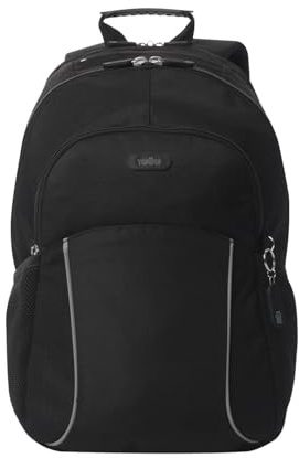 TOTTO - Mochila para Ordenador Portátil de 15,4 Pulgadas, Modelo Cambri 2.0, 3 Compartimentos, Bolsillo Tablet 10, Bolsillo Botella, Espaldar Ergonómico, Cómodas Correas en S, Color Negro