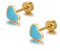 SIXDUTON Boucles D'oreilles Tige Forme Cœur Titane Pour Femmes Filles, Hypoallergéniques Plaqué Or 14 Carats En Acier Inoxydable Petites Paillettes Clous Pour Cartilage Tragus (Bleu)
