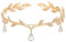 ZYEKIU Elfen Kopfschmuck, Elfenkrone Retro, Crystal Crown Gold, Elfen Krone Einstellbar, Kopfschmuck mit Blättern, für Cosplay, Hochzeit, Party, Renaissance Festival, Weihnachten, Geburtstag